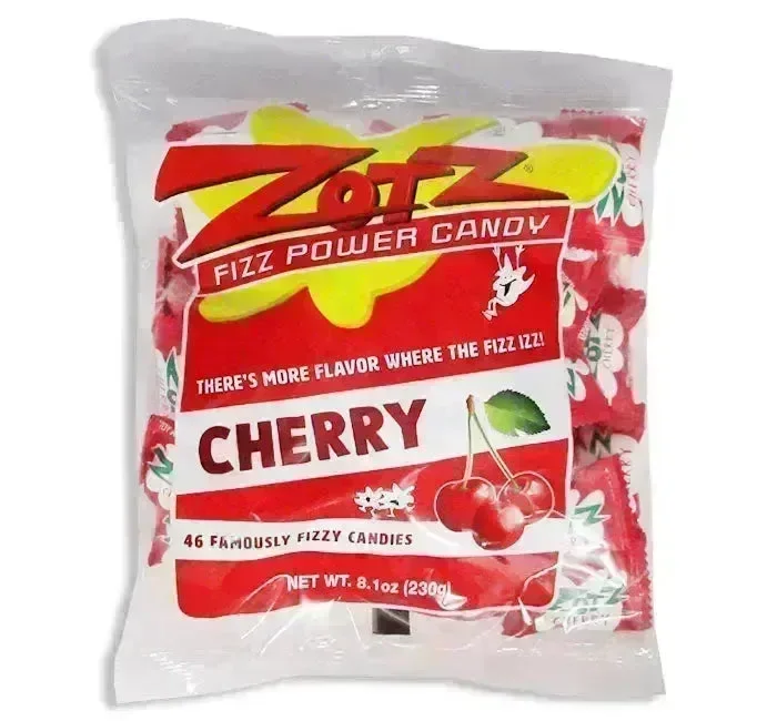 Red Cherry Zotz Sour Fizz Candy: 6LB Case - Image 3