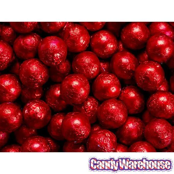 Foiled Milk Chocolate Balls - Red: 2LB Bag - Image 2