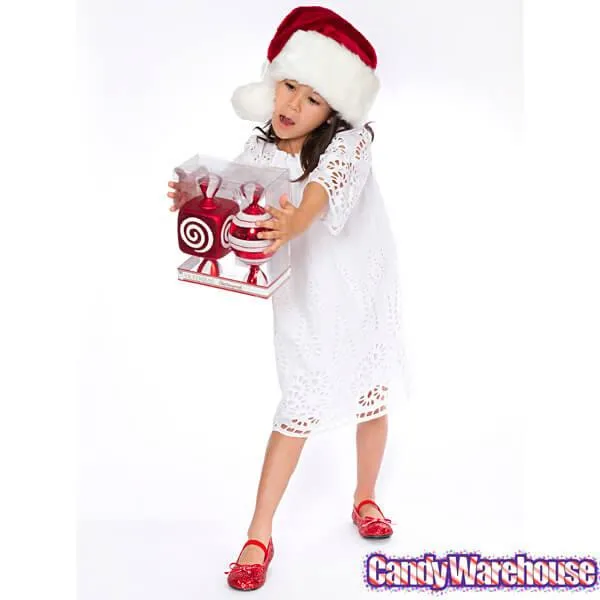 Red Large Candy Ornaments - 8 Inch: 2-Piece Box - Image 3