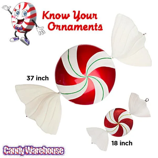 Red Peppermint Swirl Candy Ornament: 37 Inch - Image 3