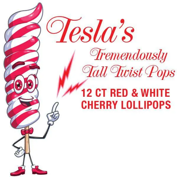 Tesla's Tremendously Tall 3-Ounce Twist Pops - Cherry: 12-Piece Box - Image 2