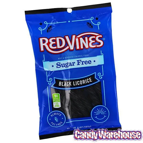 Red Vines Sugar Free Licorice Twists 5-Ounce Bags - Black Licorice: 12-Piece Box - Image 4