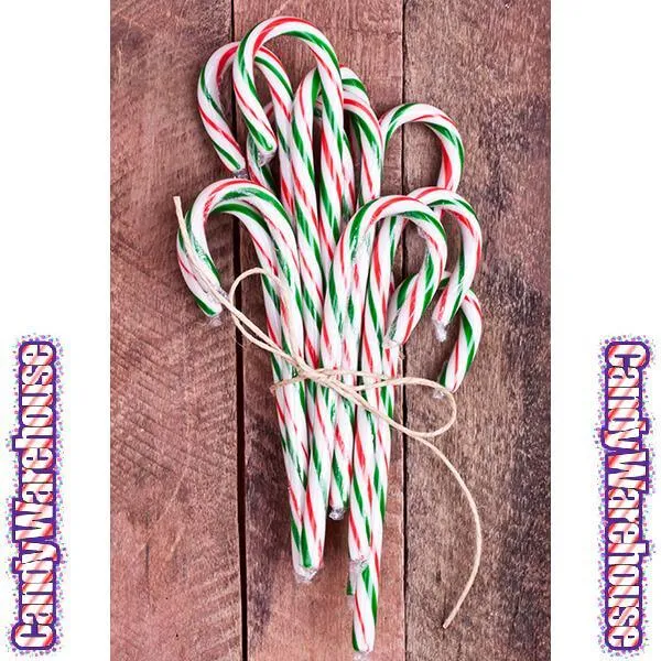 Red - White - Green Peppermint Candy Canes: 18-Piece Box - Image 2