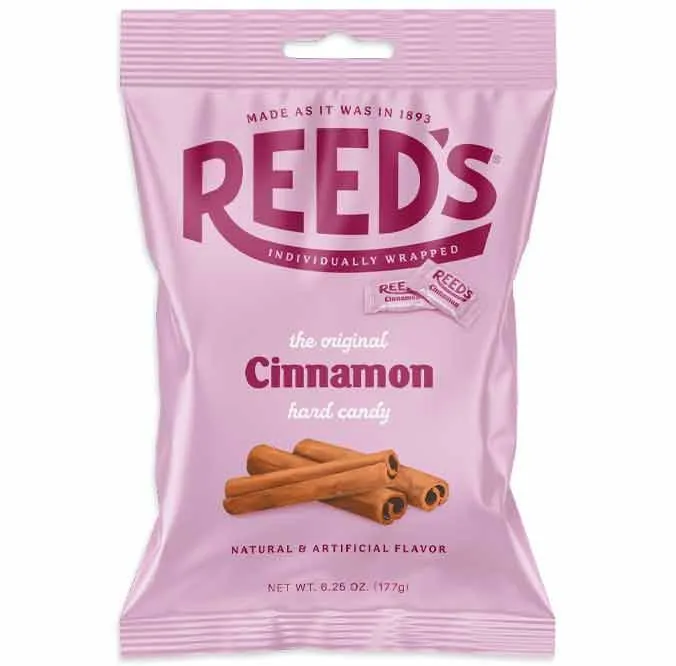 Reed's Hard Candy Peg Bag - Cinnamon: 12-Piece Case
