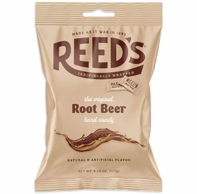 Reed's Hard Candy Peg Bag - Root Beer: 12-Piece Case