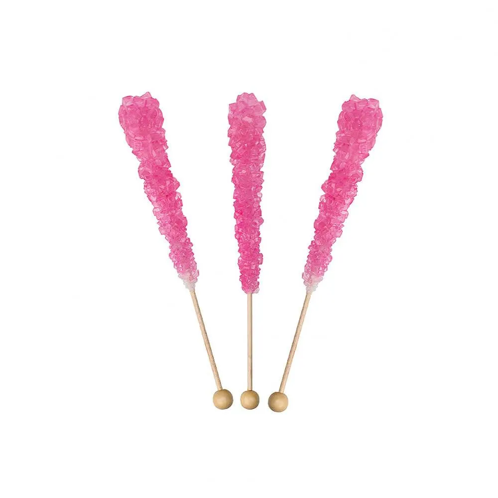 Rock Candy Crystal Sticks - Light Pink - Wrapped: 100-Piece Case - Image 2