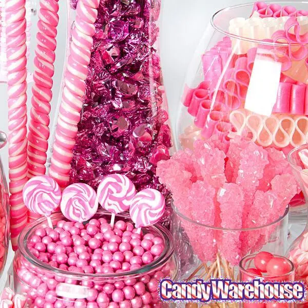Rock Candy Crystal Sticks - Light Pink - Wrapped: 100-Piece Case - Image 3