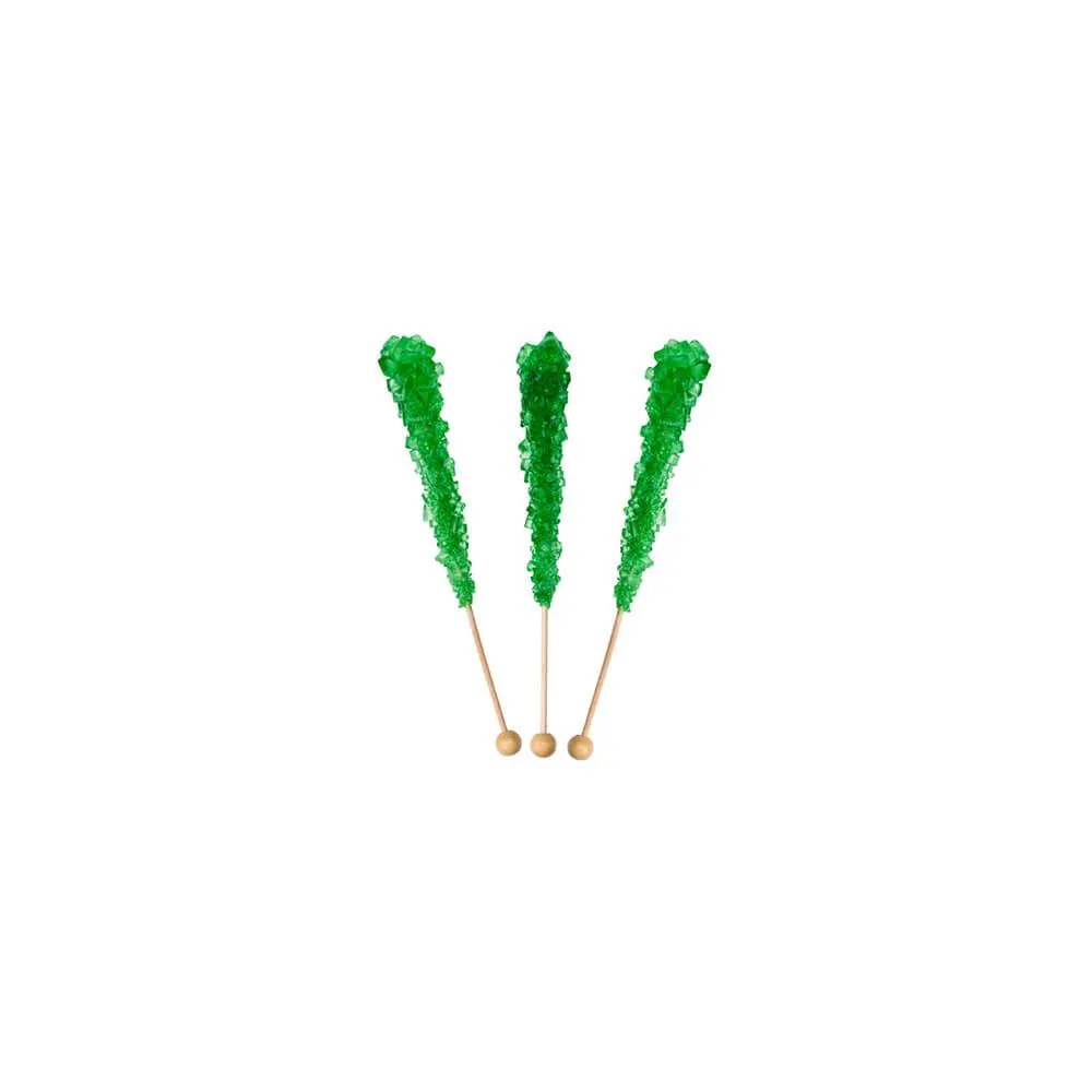 Rock Candy Crystal Sticks Wrapped - Green: 100-Piece Case - Image 2