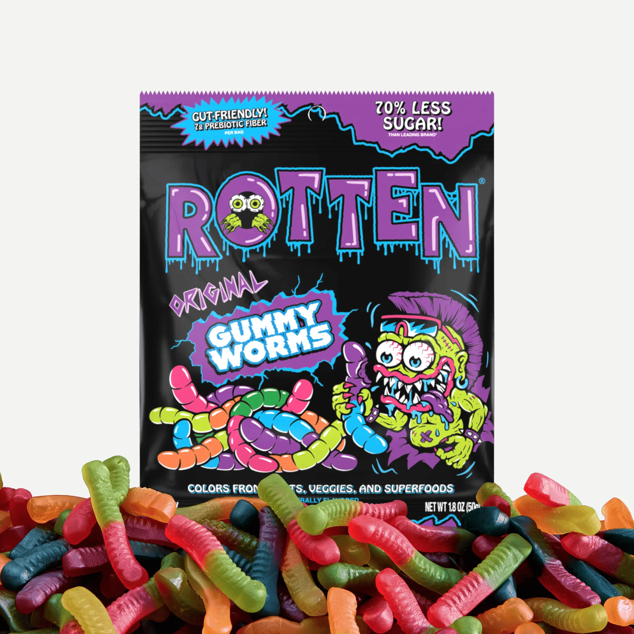 Rotten Gummy Worms, 1.8 Ounce Single Serve - Image 6