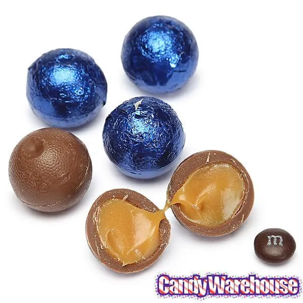 Palmer Foiled Caramel Filled Chocolate Candy Balls - Royal Blue: 5LB Bag - Image 3
