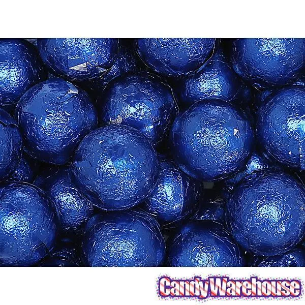 Palmer Foiled Caramel Filled Chocolate Candy Balls - Royal Blue: 5LB Bag - Image 4