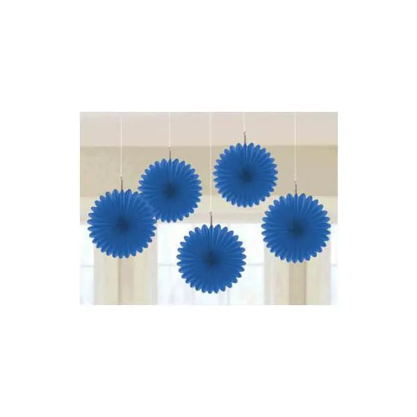 Mini Hanging Fans - Royal Blue: 5-Piece Pack - Image 2