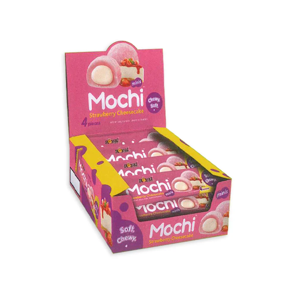 Royal Family Mochi Minis Strawberry Cheesecake Candy: 12-Piece Display