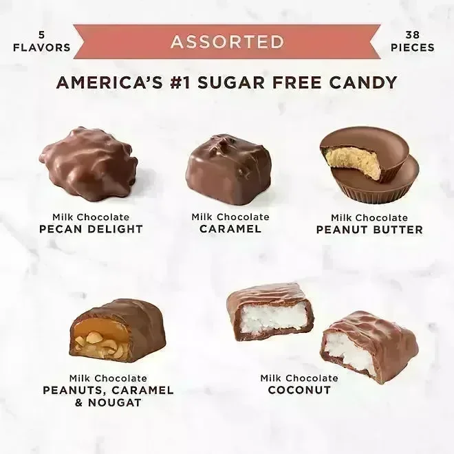 Russell Stover Sugar Free Assorted Chocolates: 38-Piece Bag - Image 2