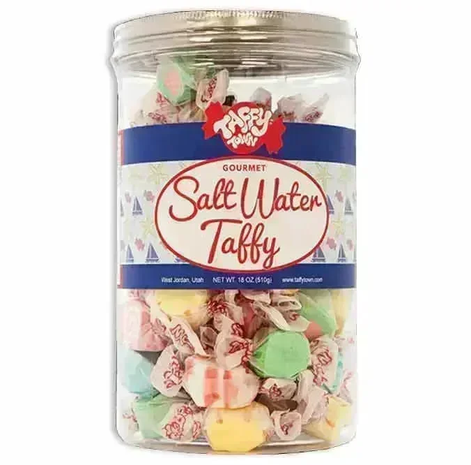 Salt Water Taffy Assorted Gift Canister: 6-Piece Case