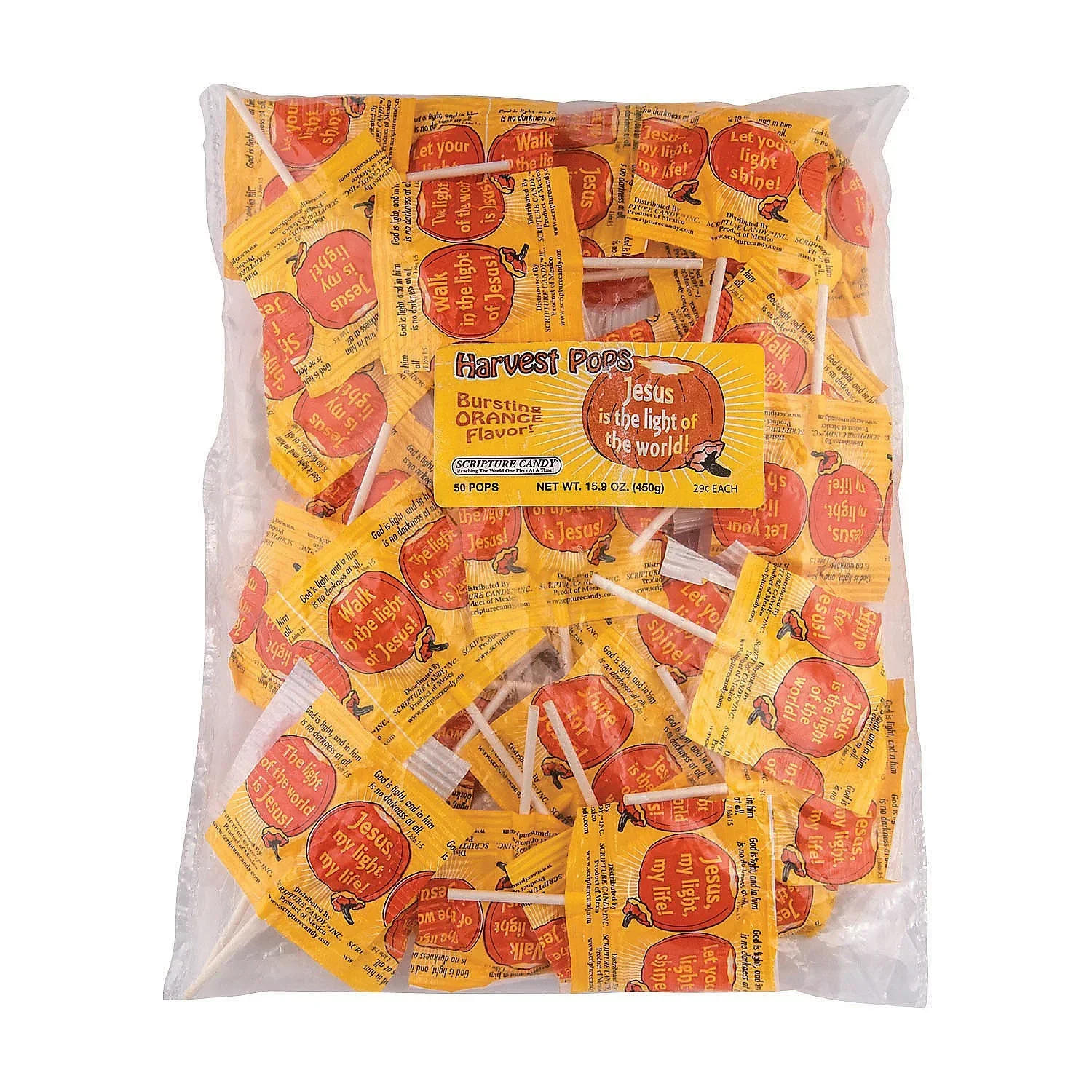 Scripture Candy Religious Harvest Lollipops: 50-Piece Bag - Image 2