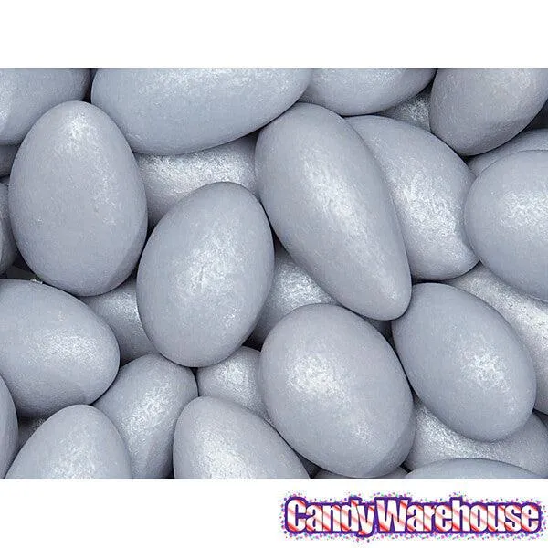 Jordan Almonds - Shimmer Silver: 5LB Bag - Image 3