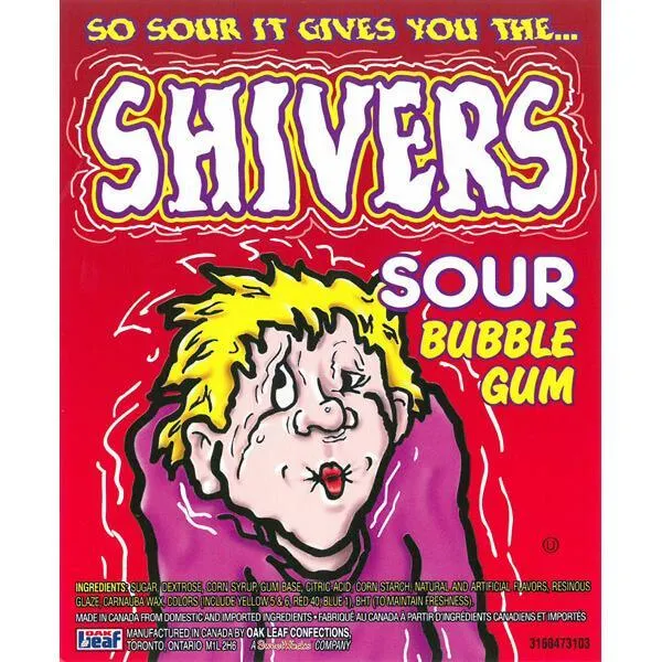 Shivers Sour Bubble Gum Gumballs: 850-Piece Case - Image 4