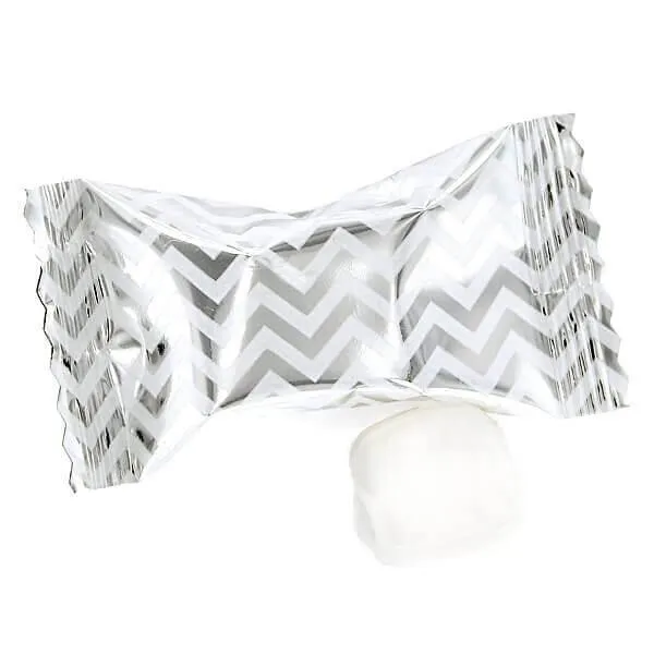 Silver Chevron Stripe Wrapped Buttermint Creams: 108-Piece Bag