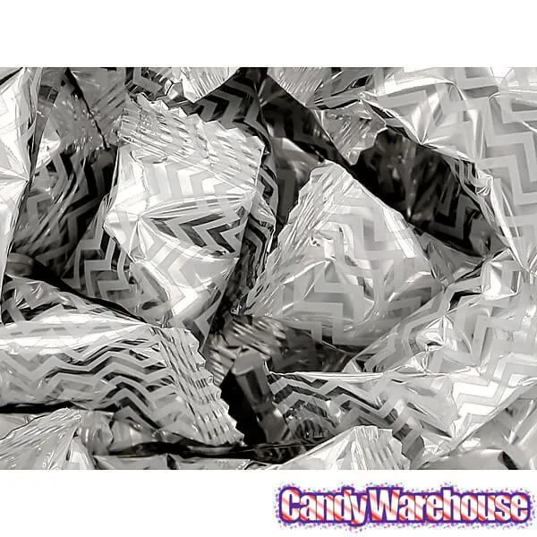 Silver Chevron Stripe Wrapped Buttermint Creams: 108-Piece Bag - Image 2