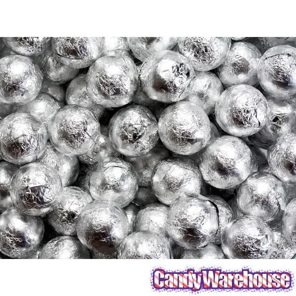 Foiled Milk Chocolate Balls - Silver: 2LB Bag - Image 2
