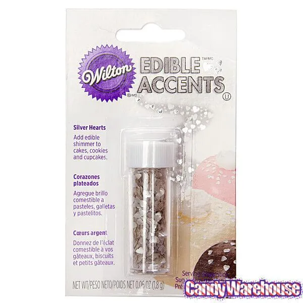 Silver Hearts Edible Accents: 0.06-Ounce Bottle - Image 2