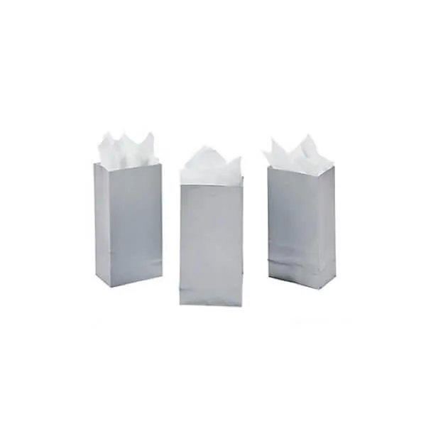 Mini Candy Treat Bags - Silver: 24-Piece Bag - Image 4