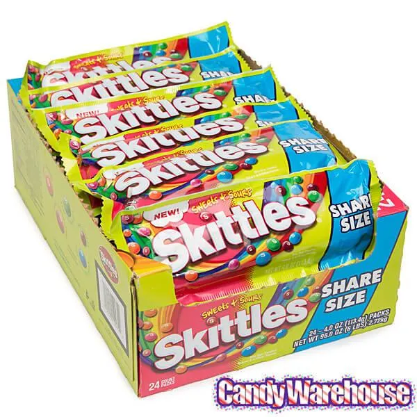Skittles Candy King Size Packs - Sweets and Sours: 24-Piece Box - Image 3