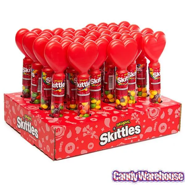 Skittles Candy Valentine Heart Toppers: 12-Piece Display - Image 2