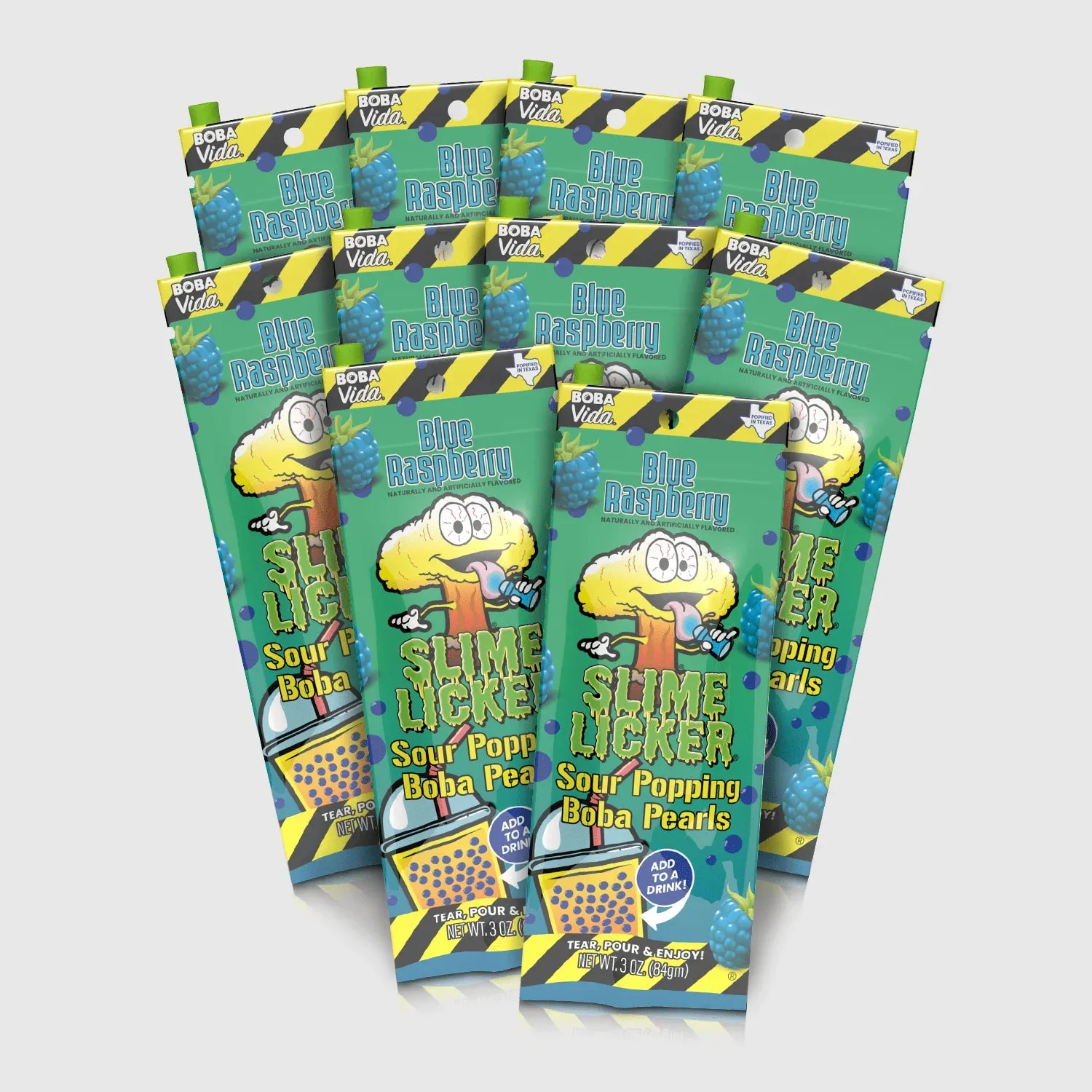 Slime Licker Sour Popping Boba Pearls - Blue Raspberry: 10-Piece Display - Image 2