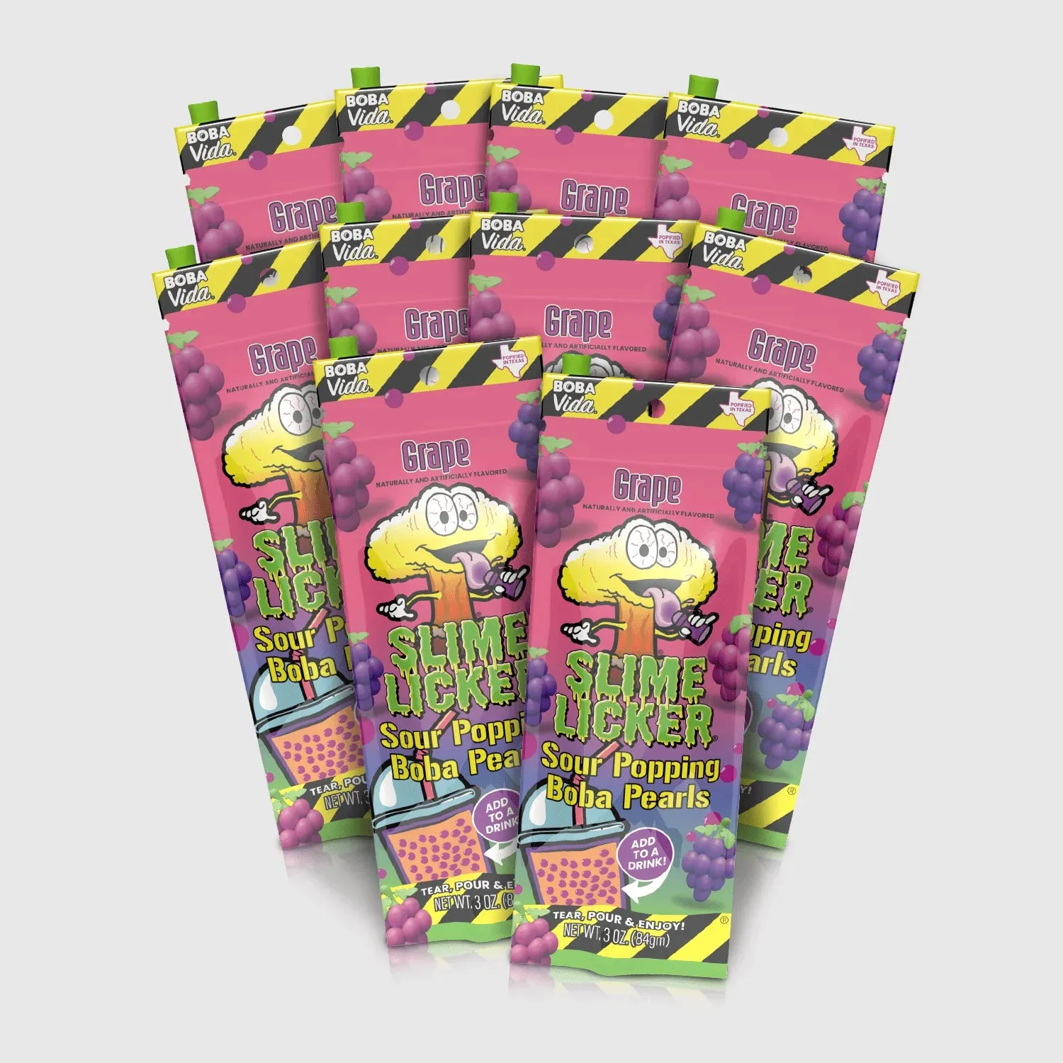 Slime Licker Sour Popping Boba Pearls - Grape: 10-Piece Display - Image 2