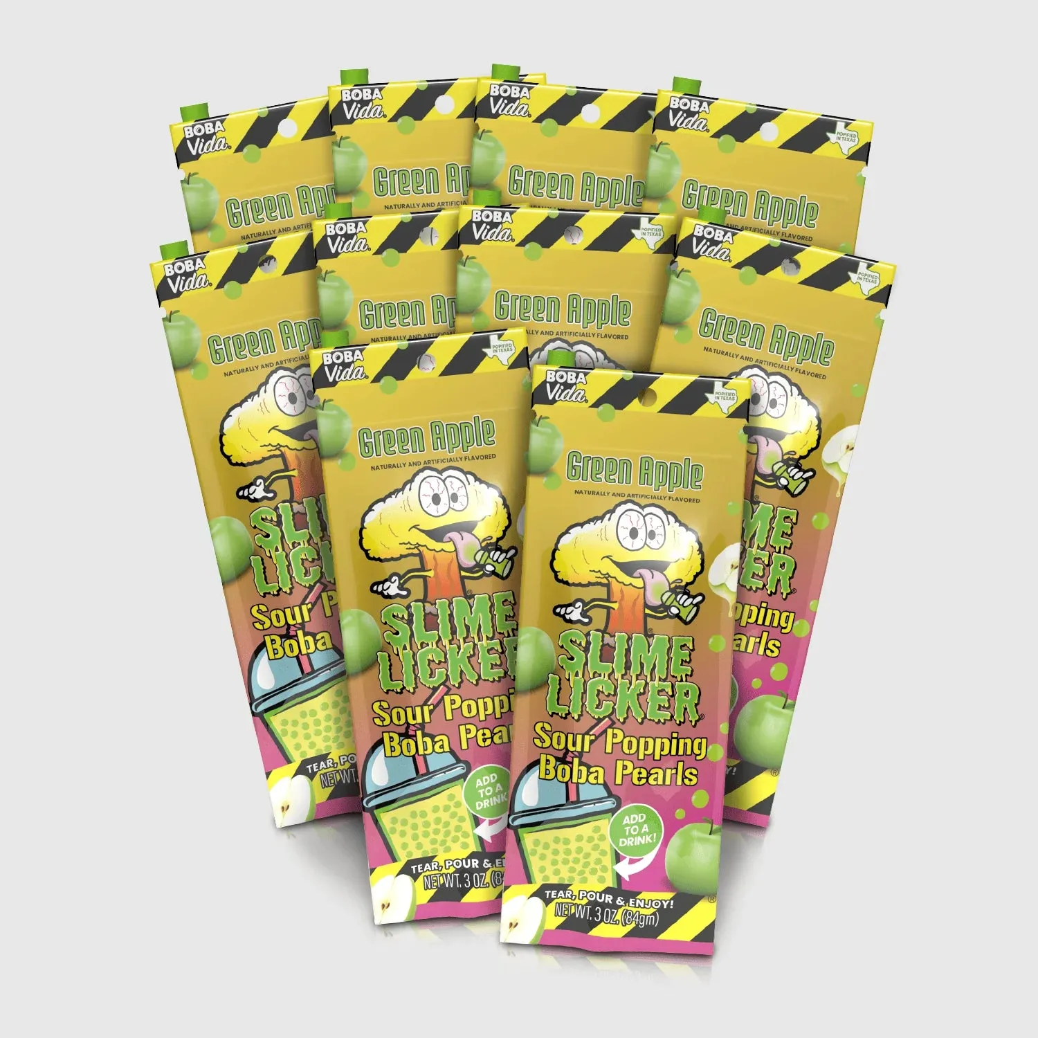 Slime Licker Sour Popping Boba Pearls - Green Apple: 10-Piece Display - Image 3