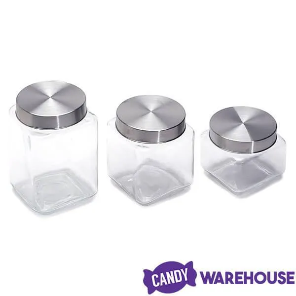 Glass Square Candy Jar with Lid - Small - Image 2
