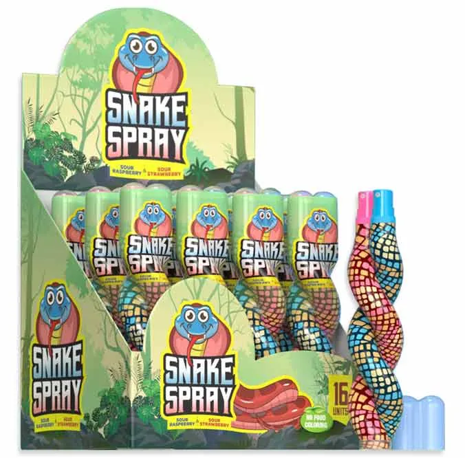 Snake Spray 2-In-1 Liquid Candy: 12-Piece Display