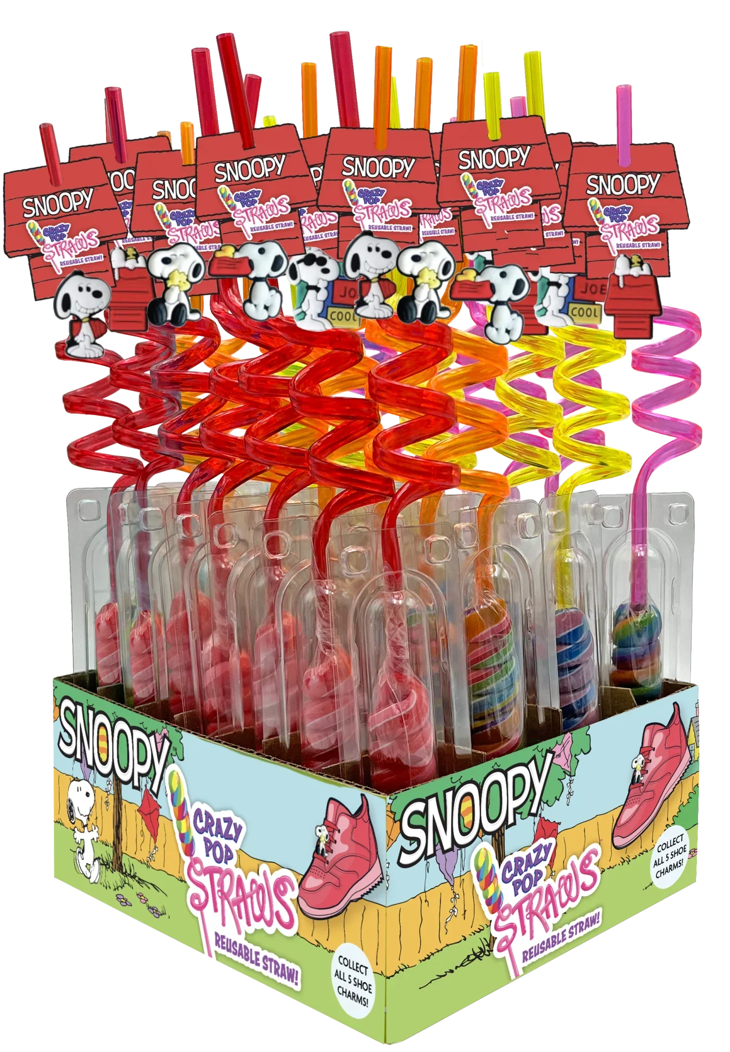 Snoopy Crazy Lollipop Straws: 30CT Display - Image 2