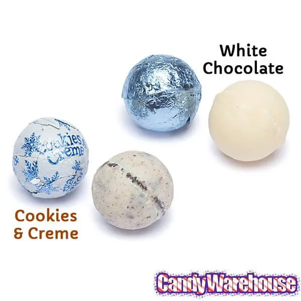 Snowflake Foiled White Chocolate and Cookies n Creme Balls: 5LB Bag - Image 2