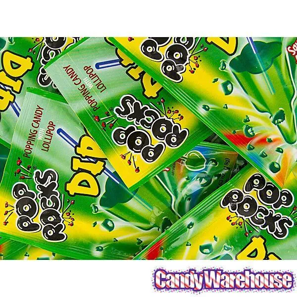 Pop Rocks Dips Candy Packs - Sour Apple: 18-Piece Box - Image 3