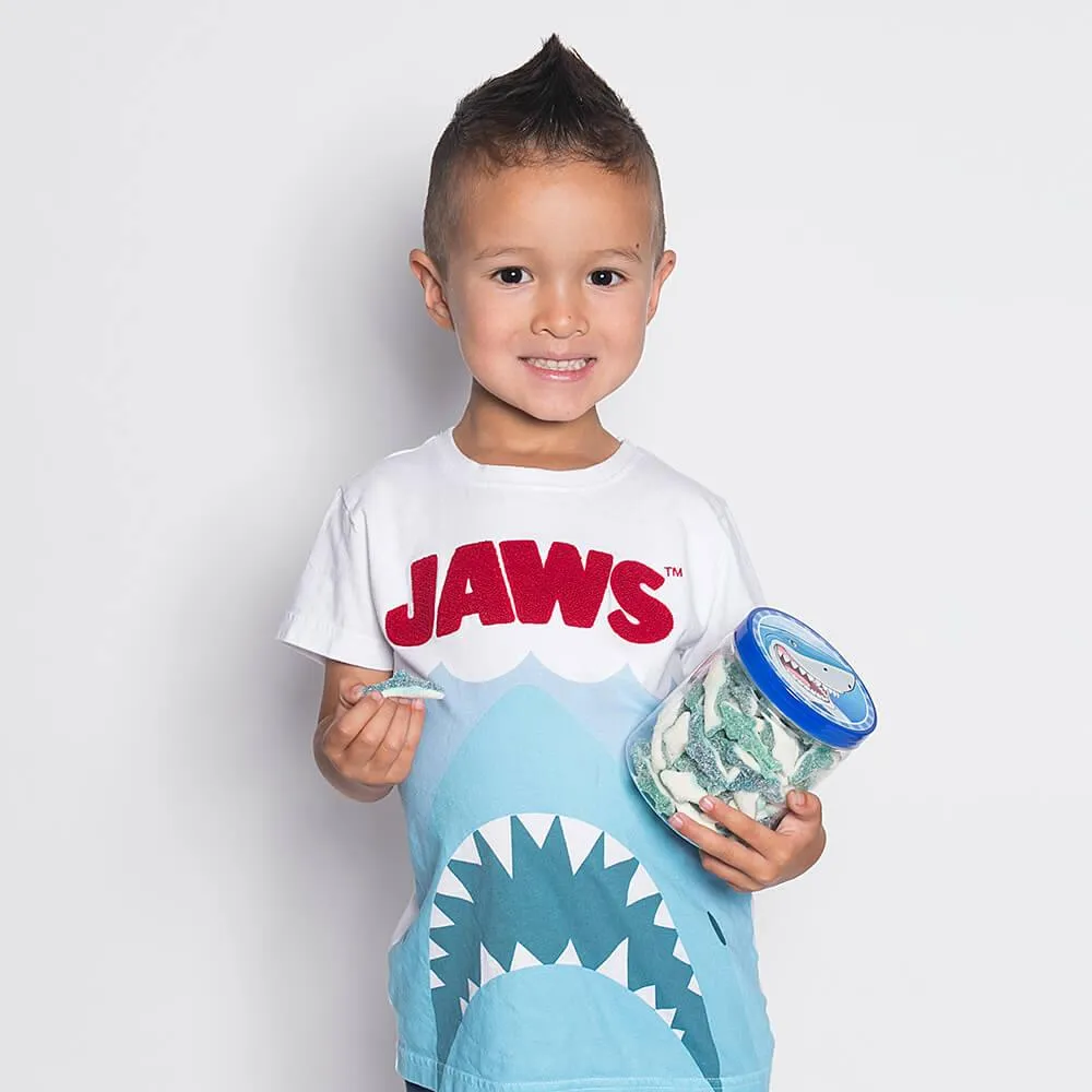 Sour Gummy Sharks Candy: 100-Piece Jar