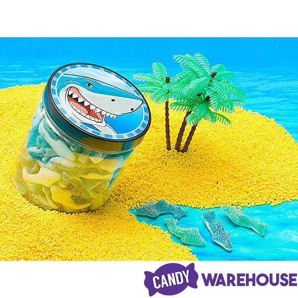 Sour Gummy Sharks Candy: 100-Piece Jar - Image 3