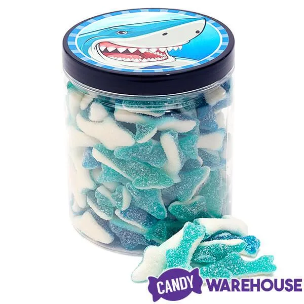Sour Gummy Sharks Candy: 100-Piece Jar - Image 8