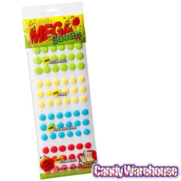 Sour Mega Candy Buttons Sheets: 3-Piece Pack - Image 5