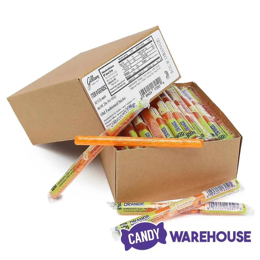 Old Fashioned Hard Candy Sticks - Sour Orange: 80-Piece Box - Image 3