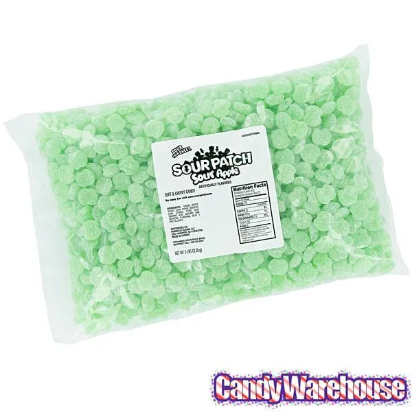 Sour Patch Green Apples Candy: 5LB Bag - Image 2