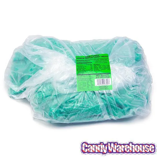 Sour Power Belts Candy - Green Apple: 20LB Case - Image 2