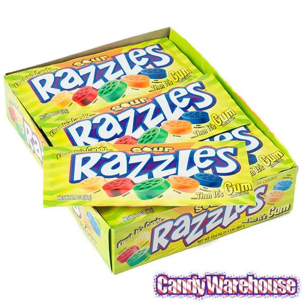 Razzles Candy Packs - Sour: 24-Piece Box - Image 3