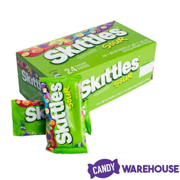 Sour Skittles Candy 1.8-Ounce Packs: 24-Piece Box - Image 3