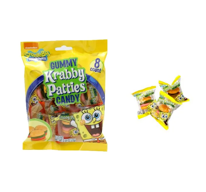 Spongebob Krabby Patties Gummy Peg Bags: 12-Piece Case