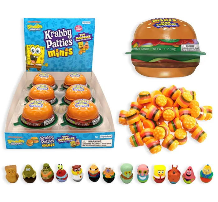 Spongebob Krabby Patty Mini Surprise Burger: 6-Piece Display