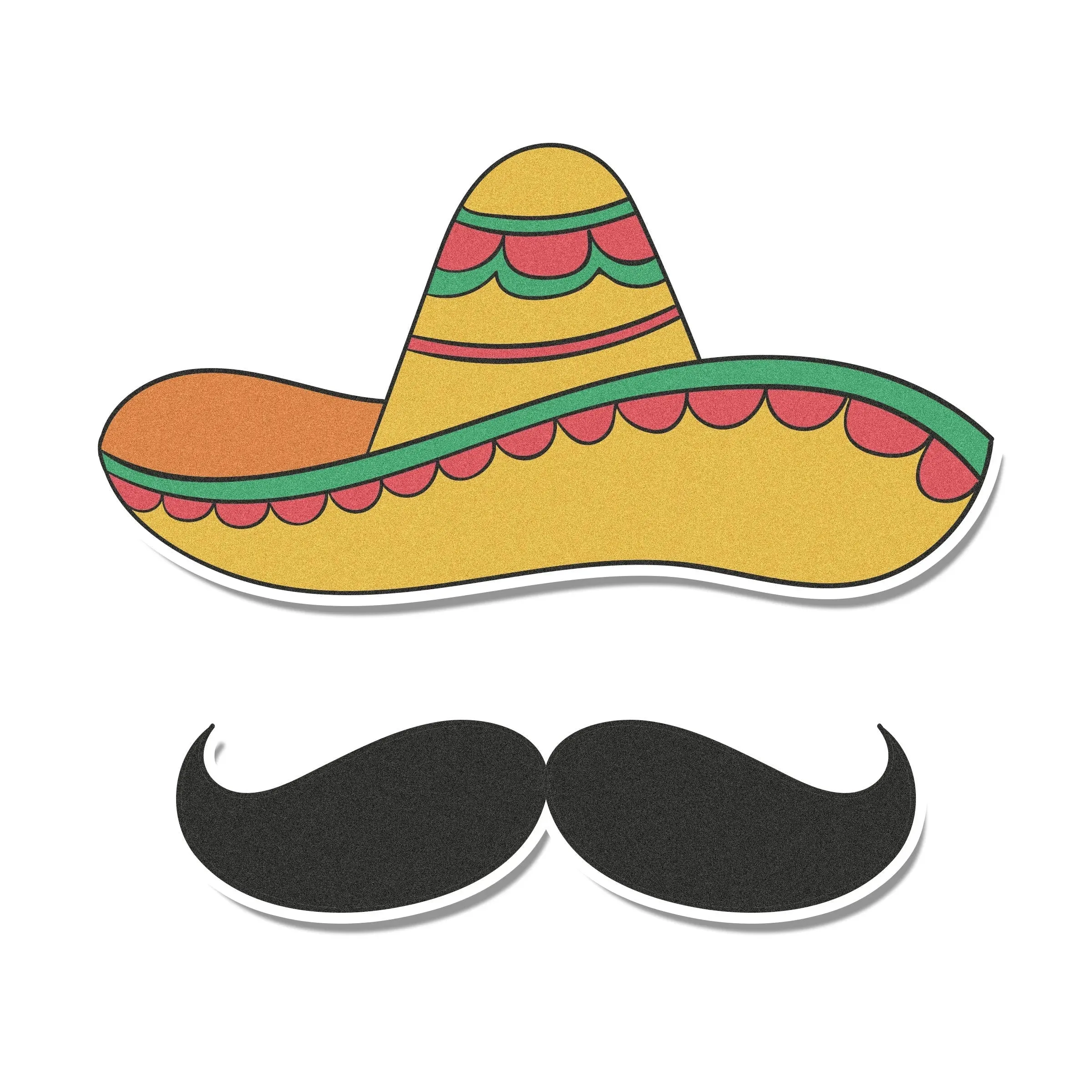 Sprinkle Pop Sombrero & Mustache Edible Cupcake Toppers