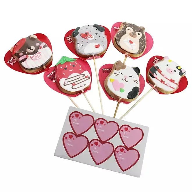 Squishmallows Valentines Day Cookie Pops: 12-Piece Bouquet - Image 2